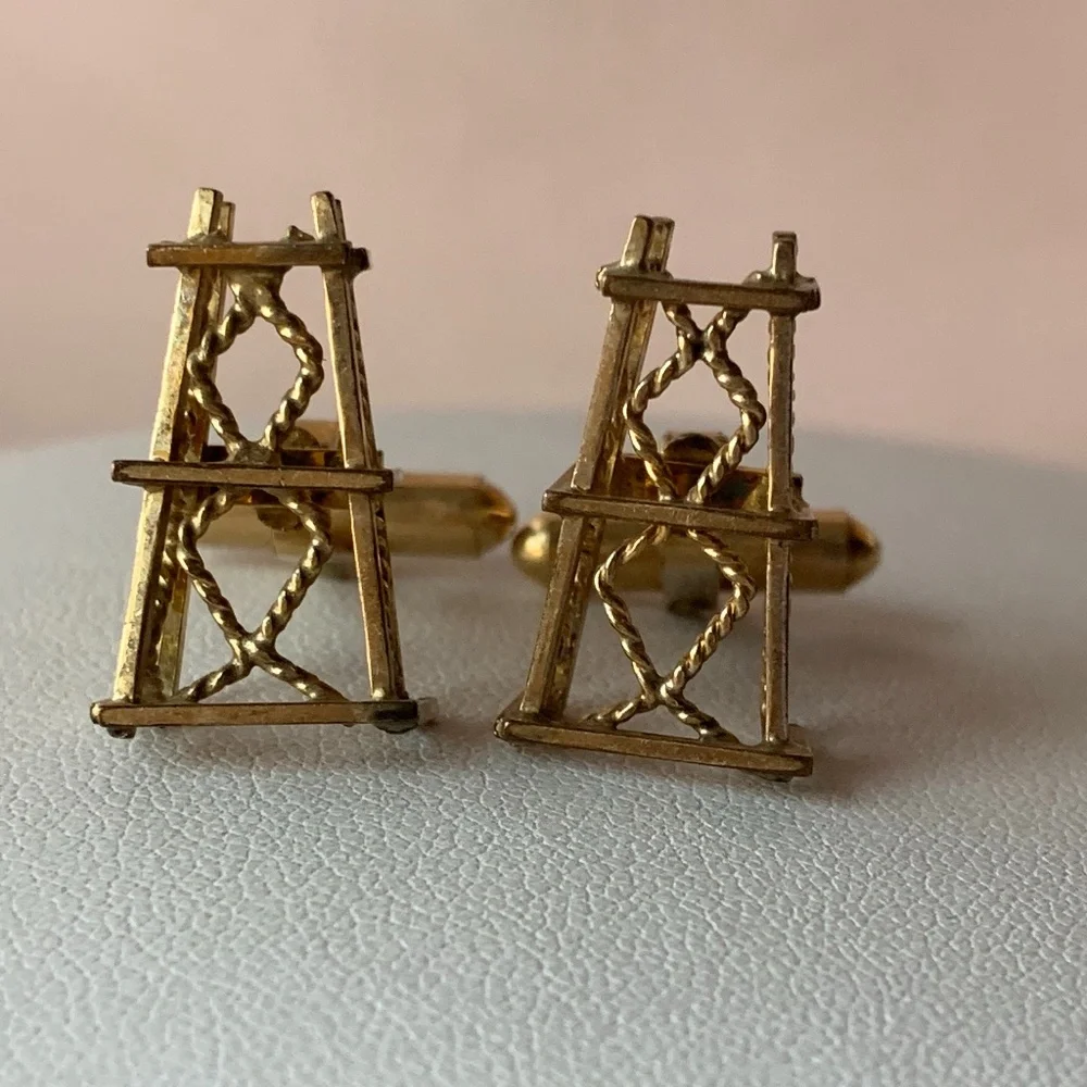 Vintage Countess Mara Oil Well Cufflinks Stamped